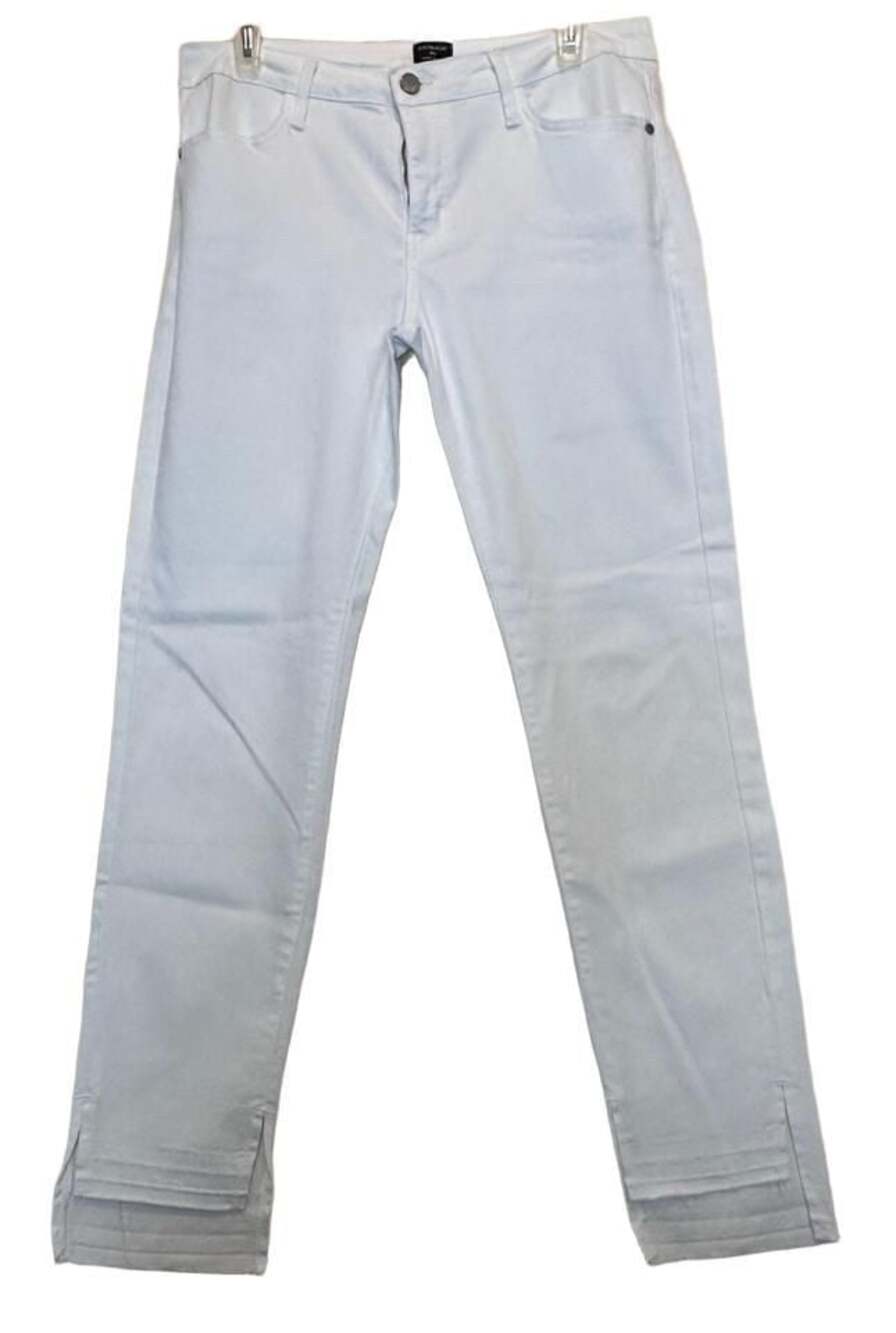 Just Black Denim White Skinny Jeans Women’s Size 30 Stretch Cropped Raw Hem USA